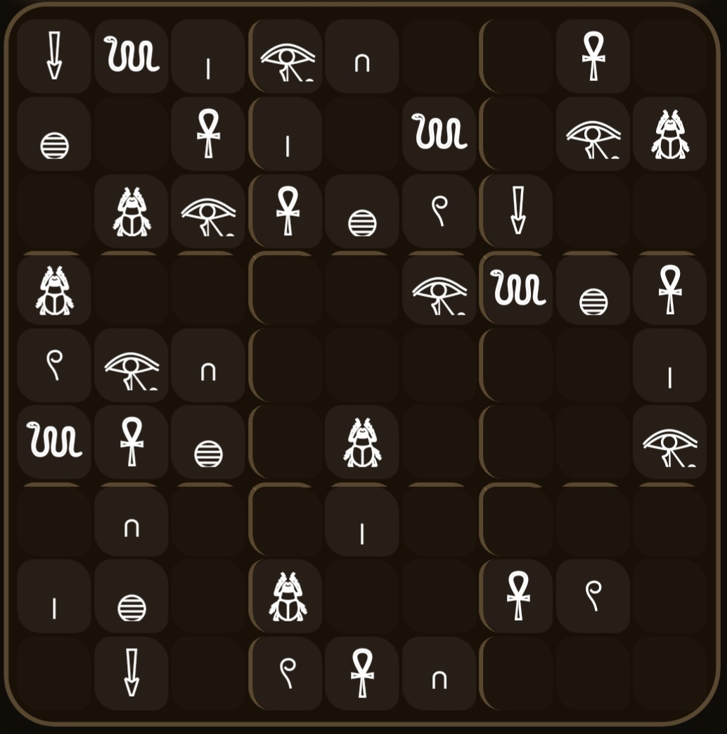 Stone Age Sigils Sudoku board from the Android game